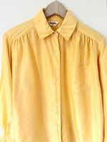 Lade das Bild in den Galerie-Viewer, *Seide* Bluse Premium Basic Hellgelb Butter (M)
