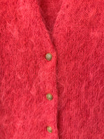 Lade das Bild in den Galerie-Viewer, *Mohair Wolle* Cardigan Handmade 80s Koralle (M-L)
