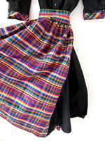 Lade das Bild in den Galerie-Viewer, *Wiesn Kollektion* RARE Dirndl Kleid Wildseide Blumen Stick (L)
