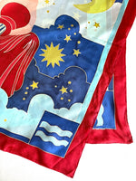Lade das Bild in den Galerie-Viewer, *Seide* Tuch Handpainted Poseidon Print
