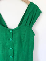 Lade das Bild in den Galerie-Viewer, *Leinen* Trägerkleid Handmade Premium Basic Grün (M-L)
