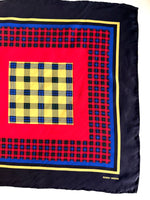 Lade das Bild in den Galerie-Viewer, *Seide* Tuch 80s Blockstreifen Tartan

