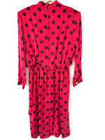 Lade das Bild in den Galerie-Viewer, *Seide* Kleid 80s Polka Dots Rot (M)
