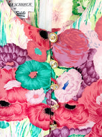 Lade das Bild in den Galerie-Viewer, *Seide* RARE Bluse 80s Pastell Wildblumen (M)
