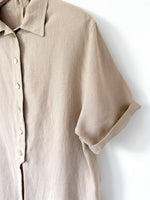 Lade das Bild in den Galerie-Viewer, *Leinen* Bluse Premium Basic Beige (L-XL)

