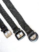 Lade das Bild in den Galerie-Viewer, Leder Flechtgürtel 80s Schwarz (One Size)
