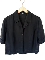 Lade das Bild in den Galerie-Viewer, *Leinen* Bluse Premium Basic Schwarz (L-XL)
