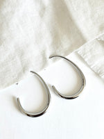 Lade das Bild in den Galerie-Viewer, Ohrringe Edelstahl 14k Silber Oval
