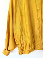 Lade das Bild in den Galerie-Viewer, *Seide* Blouson Bluse 80s Sendgelb (M-L)

