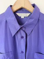 Lade das Bild in den Galerie-Viewer, *Seide* Bluse Premium Basic Flieder (L)
