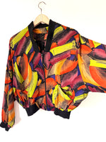 Lade das Bild in den Galerie-Viewer, Blouson Bomber 80s Crazy Pattern (M-L)
