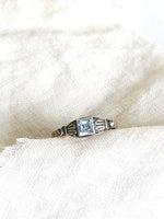Lade das Bild in den Galerie-Viewer, *925 Sterling Silber* Vintage Ring Jugendstil Blau (54/14)
