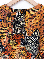 Lade das Bild in den Galerie-Viewer, Bluse 80s Animal Print Senf (M-L)

