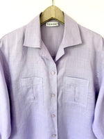 Lade das Bild in den Galerie-Viewer, *Leinen* Bluse Premium Basic Flieder (L)
