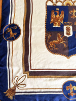 Lade das Bild in den Galerie-Viewer, *Seide* Tuch 80s Barock Royalblau
