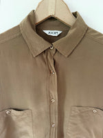 Lade das Bild in den Galerie-Viewer, *Joop* Bluse Seide Premium Basic Khaki (L)
