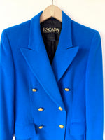 Lade das Bild in den Galerie-Viewer, *Escada* RARE Blazer Zweireiher Angora Blau (M)
