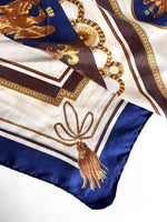 Lade das Bild in den Galerie-Viewer, *Seide* Tuch 80s Barock Royalblau
