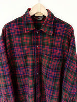Lade das Bild in den Galerie-Viewer, *Wolle* Overshirt Hemd 80s Scottish Tartan (L)
