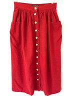 Lade das Bild in den Galerie-Viewer, *Leinen* Rock Premium Basic Rot Folklore (S)
