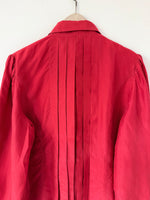 Lade das Bild in den Galerie-Viewer, *Seide* Bluse Premium Basic Rot Ballonärmel (M-L)
