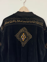 Lade das Bild in den Galerie-Viewer, Samt Blouson Bohemian Stick Gold (L-XL)
