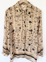 Lade das Bild in den Galerie-Viewer, *Seide* Set aus Bluse &amp; Top 90s Blumen (XL)

