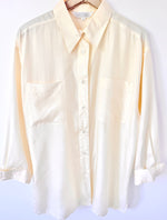 Lade das Bild in den Galerie-Viewer, *Seide* Bluse Premium Basic Creme (L)
