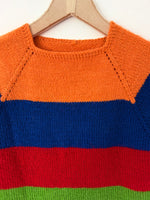 Lade das Bild in den Galerie-Viewer, *Handmade* Pullover 80s Blockstreifen (S)
