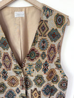 Lade das Bild in den Galerie-Viewer, *Gobelin* Weste 80s Bohemian Stickerei (XL)
