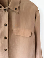 Lade das Bild in den Galerie-Viewer, *Seide* Bluse Premium Basic Sand (L)
