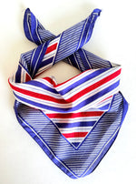 Lade das Bild in den Galerie-Viewer, Tuch 70s Bandana Blockstreifen Blau Rot
