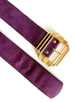Lade das Bild in den Galerie-Viewer, Wildleder 70s Gürtel Lila Gold (80-100)
