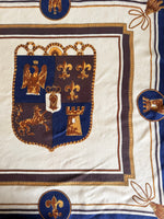 Lade das Bild in den Galerie-Viewer, *Seide* Tuch 80s Barock Royalblau
