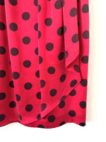 Lade das Bild in den Galerie-Viewer, *Seide* Kleid 80s Polka Dots Rot (M)
