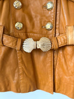 Lade das Bild in den Galerie-Viewer, Lederjacke 80s Cognac Muschel (S-M)
