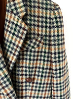 Lade das Bild in den Galerie-Viewer, *Wolle* Blazer Zweireiher 80s Tartan Grün (M-L)
