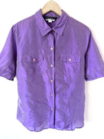 Lade das Bild in den Galerie-Viewer, *Seide* Bluse Premium Basic Flieder Shiny (L)
