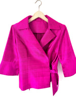 Lade das Bild in den Galerie-Viewer, *Wildseide* Wickelblazer Cropped Pink (L)
