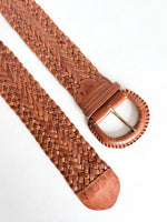 Lade das Bild in den Galerie-Viewer, Leder Flechtgürtel 80s Cognac (One Size)
