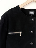 Lade das Bild in den Galerie-Viewer, Wildleder Jacke Cropped 90s Biker (L)
