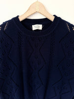 Lade das Bild in den Galerie-Viewer, *Benetton* Pullover Marine Lochstick (L)
