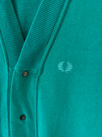 Lade das Bild in den Galerie-Viewer, *Fred Perry* Sweatjacke 80s Cardigan Türkis (L-XL)
