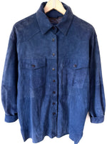 Lade das Bild in den Galerie-Viewer, *Wildleder* Jacke 80s Hemd Marineblau (L)
