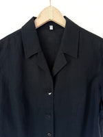 Lade das Bild in den Galerie-Viewer, *Leinen* Bluse Premium Basic Schwarz (L-XL)

