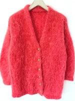 Lade das Bild in den Galerie-Viewer, *Mohair Wolle* Cardigan Handmade 80s Koralle (M-L)

