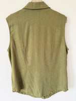 Lade das Bild in den Galerie-Viewer, *Leinen* Bluse Zweiteiler Basic Lindgrün (XL)
