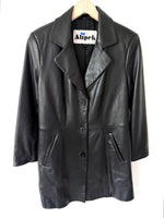 Lade das Bild in den Galerie-Viewer, Leder Mantel 90s Classic Schwarz (M)
