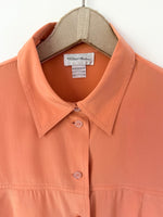 Lade das Bild in den Galerie-Viewer, *Seide* Bluse Premium Basic Peach Manschetten (L)
