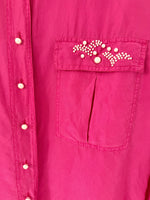 Lade das Bild in den Galerie-Viewer, *Seide* Bluse Perlen Stick Pink (L)
